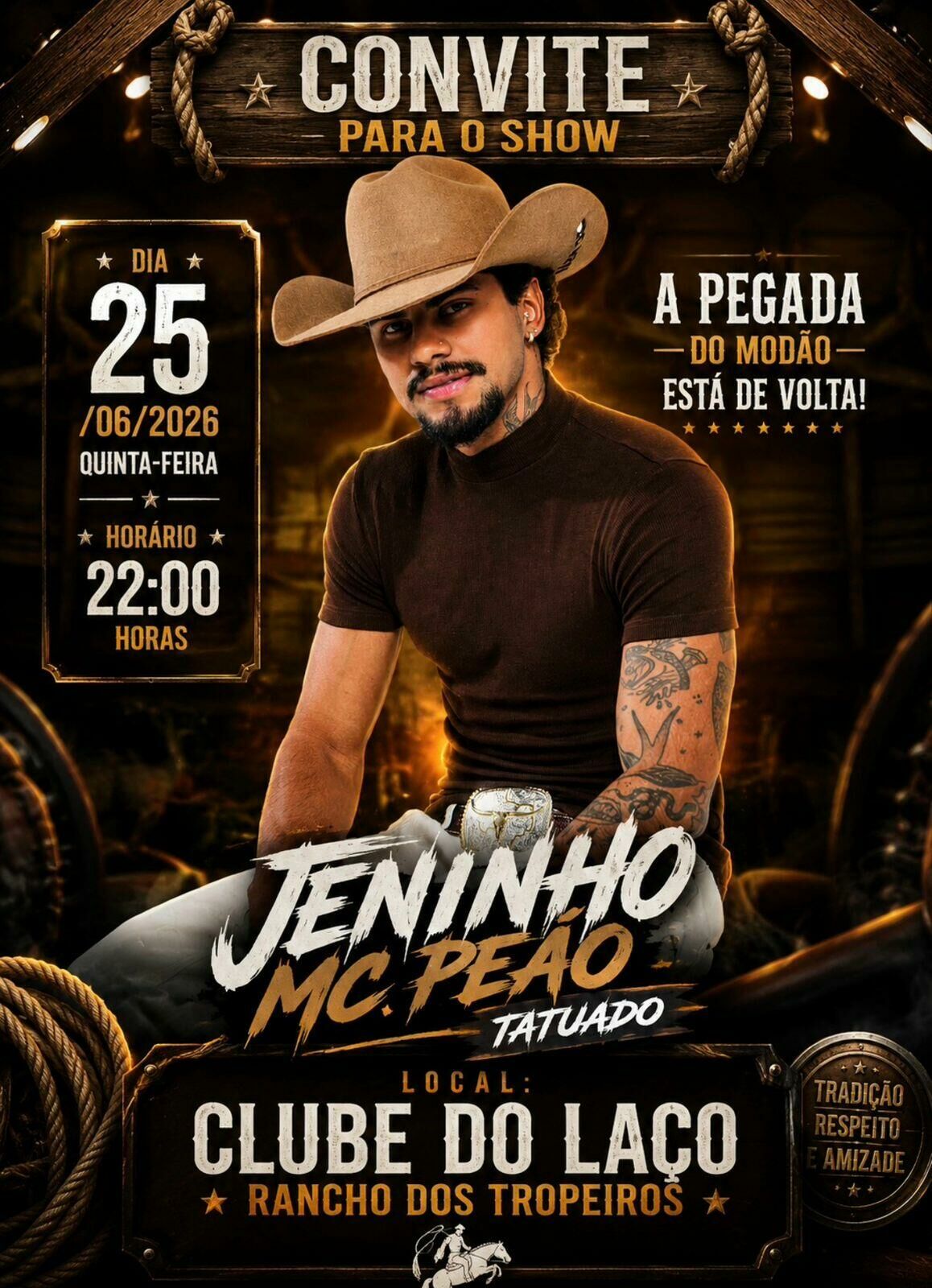 Imagem de compartilhamento para o artigo Faltam 3 dias: Estadual de Laço de Figueirão terá Jeninho MC Peão e R$ 60 mil em prêmios da MS Todo dia